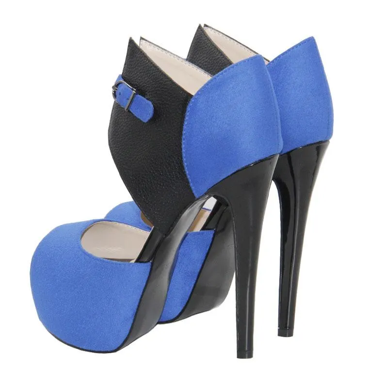 Casual Peep Toe Platform High Heel Patchwork Sandals