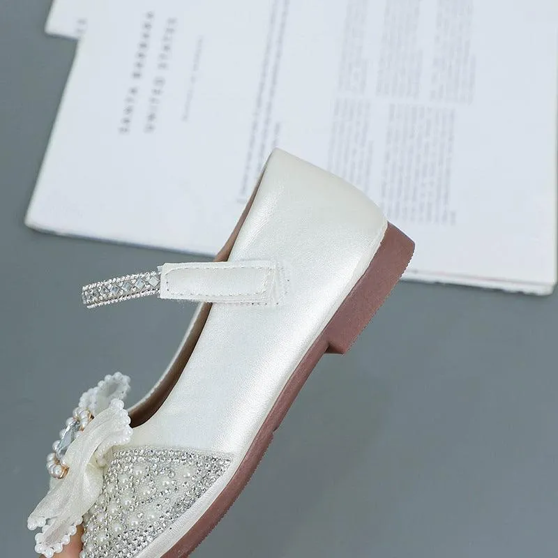 Dreamy Pearl Kids Shoes Shiny Princess Shoes Fashion Bow Kids Shoes
