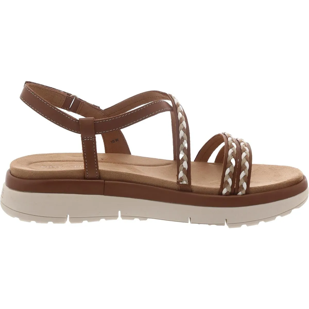 Easy Spirit Womens Ivani Leather Flatform Slingback Sandals