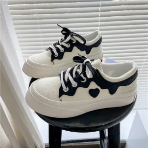 Joskaa Designer Women Lolita Sneakers Patchwork Heart white Shoes Brand Breathable Thick Heels Sneakers Casual High Top Platform shoes