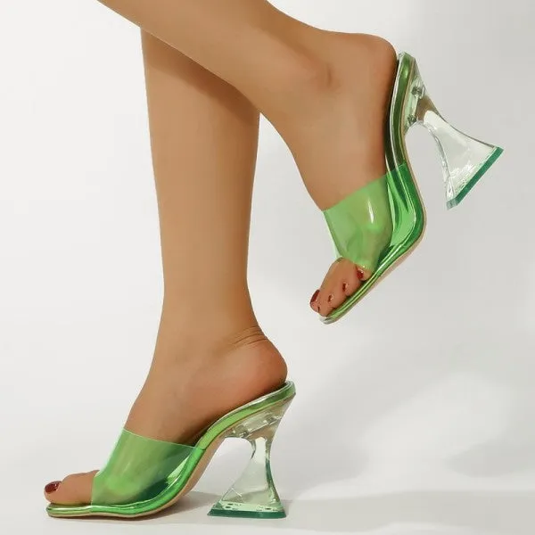 Purpdrank - Green Casual Patchwork Solid Color Square Out Door Wedges Shoes