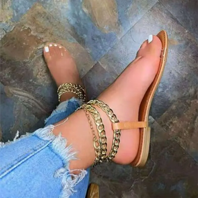 Purpdrank - White Sexy Street Patchwork Chains Opend Comfortable Out Door Shoes