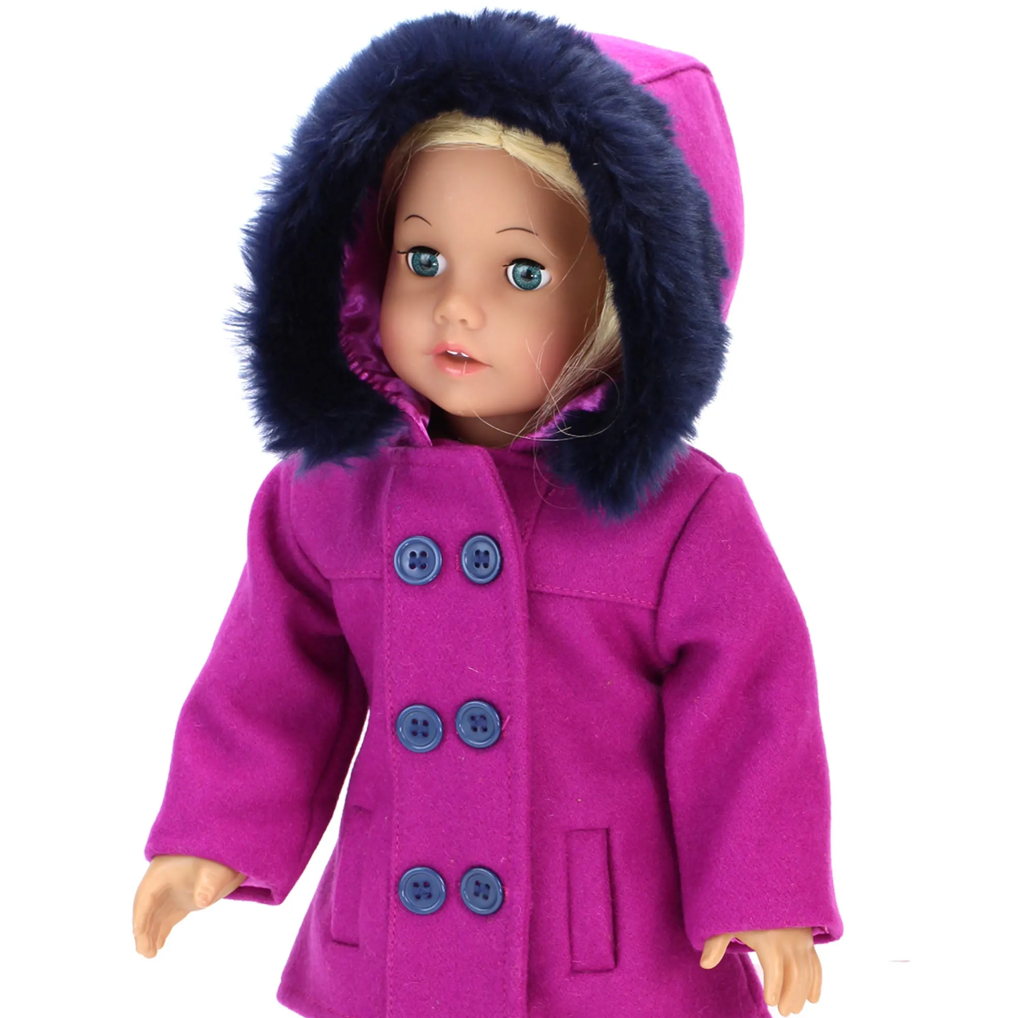 Sophia’s by Teamson Kids 3 Piece Baby Dolls Clothes Set, 18" Doll Pink Coat & Star Leggings Outfit with Doll Boots, Dolls Clothing & Accessories