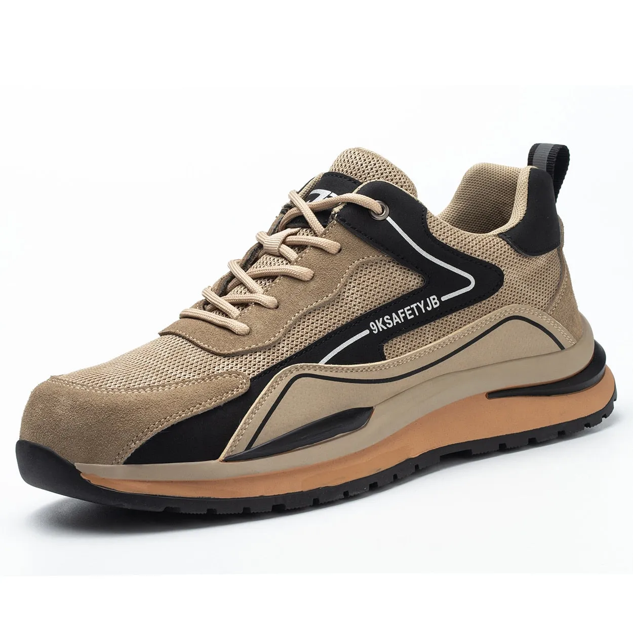 Summer Breathable Men/Women Safety Shoes Steel Toe Anti-smash Construction Welding Shoes Reflective Strip Male Footwear Sneakers