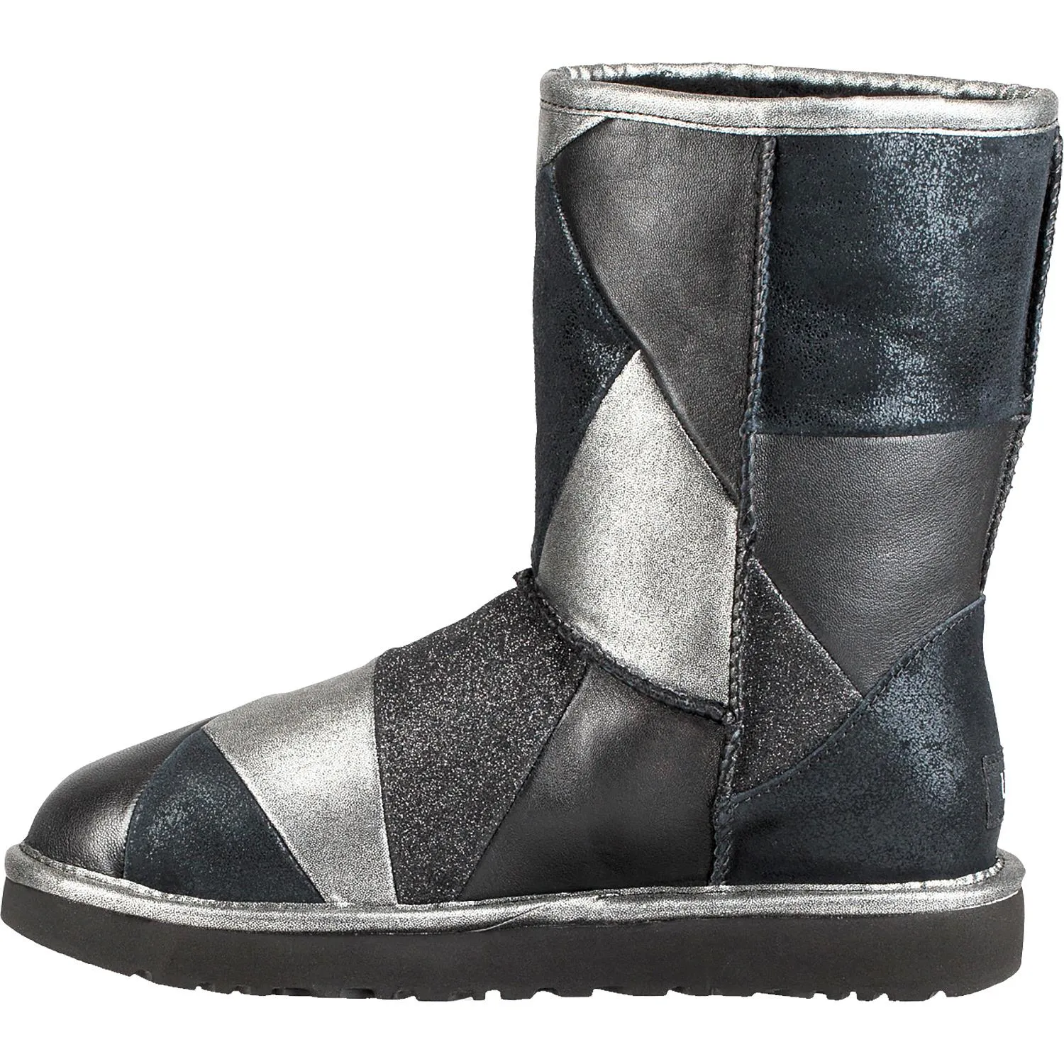 Women's UGG Classic Glitter Patchwork Black Suede
