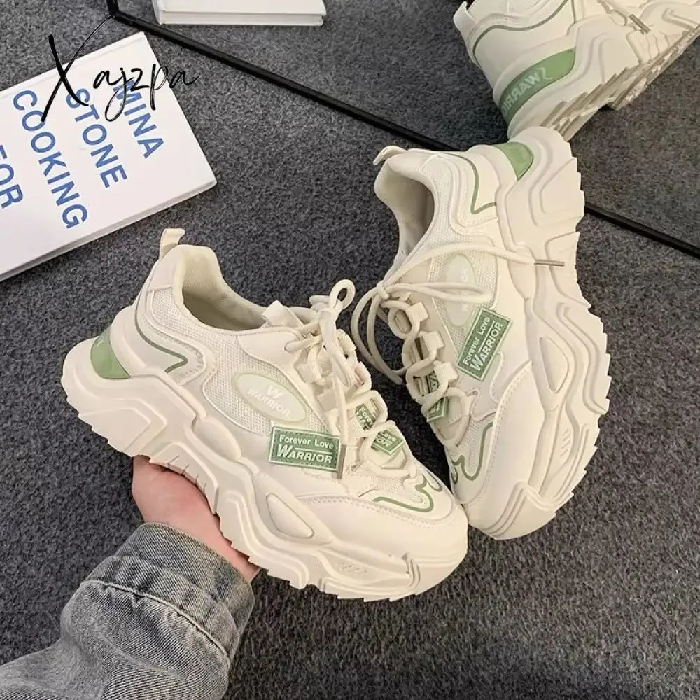 Xajzpa - Autumn Platform Sneakers Fashion Patchwork Sports Shoes Women All-match Breathable Daily Wear Casual Ladies Footwear